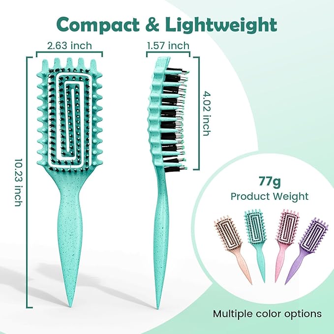 Curl Defining Brush, Curly Hair Brush Defining with Side Gear for Combing, Shaping, and Styling Curly Hair, Lightweight Candy Brush Suitable for All Wet or Dry Hair Types for Women and Men-VivaGrace Women