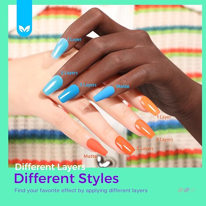 Morovan Bright Nail Polish Set: Neon Rainbow Gloss Active Fingernail Polish Kit Quick Air Dry Regular Mini Toe Bulk DIY Art Salon Summer Gift for Women