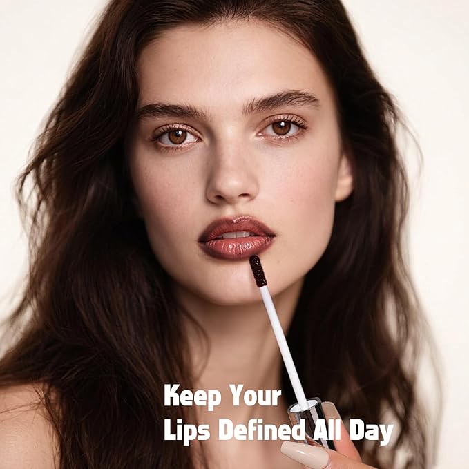 KIMUSE Peel Off Lip Liner Stain, Long Lasting Lip Tint Stain Peel Off, Waterproof, Transfer-Proof, Highly Pigmented Color Peel Off Lip Stain Liner, Matte Finish-VivaGrace Women