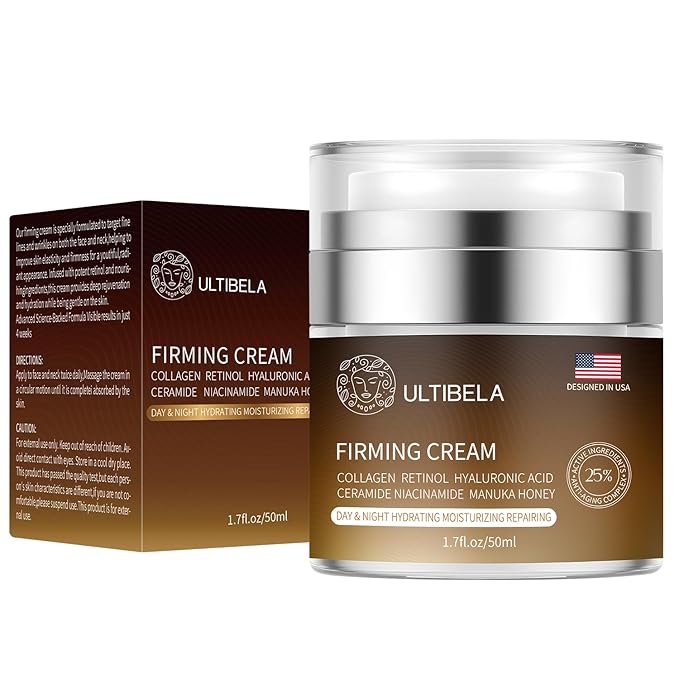 Tighten and Lift Neck Cream, Deep Hydration Neck Firming Cream with Retinol, Collagen & Honey Anti-Aging & Wrinkle Moisturizer for Face, Neck & Décolleté Women & Men 1.7 Fl Oz-VivaGrace Women