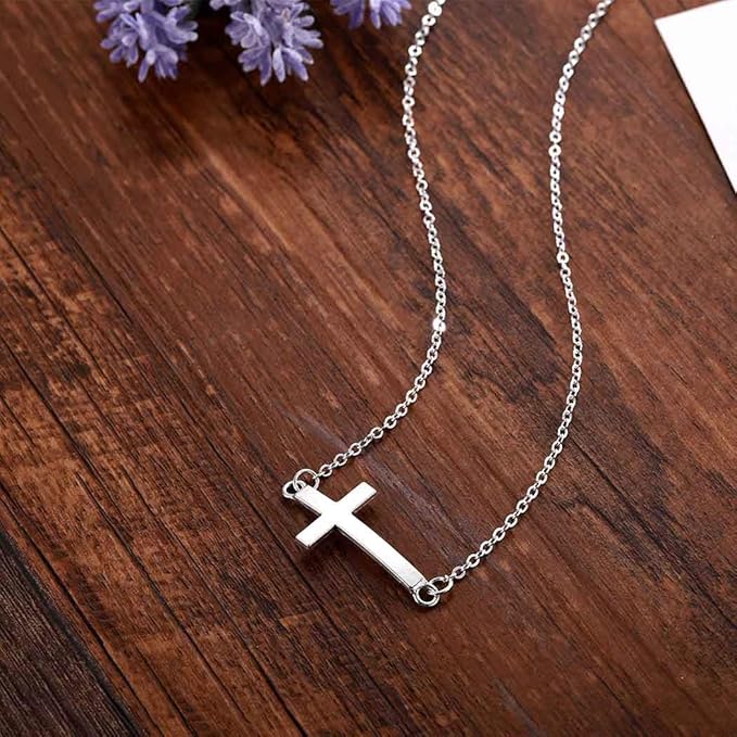 Dainty Cross Pendant Necklace Choker Necklace Chain Christian Necklaces Jewelry for Women and Girls-VivaGrace Women