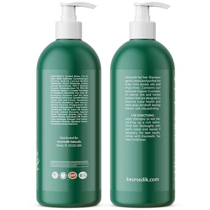 Tea Tree Oil Shampoo MaxTherapy, Itchy Scalp Relief, Refreshes & Cleanses Dandruff & Buildup, Clarifying for Oily Hair, Women & Men, 16 fl oz-VivaGrace Women