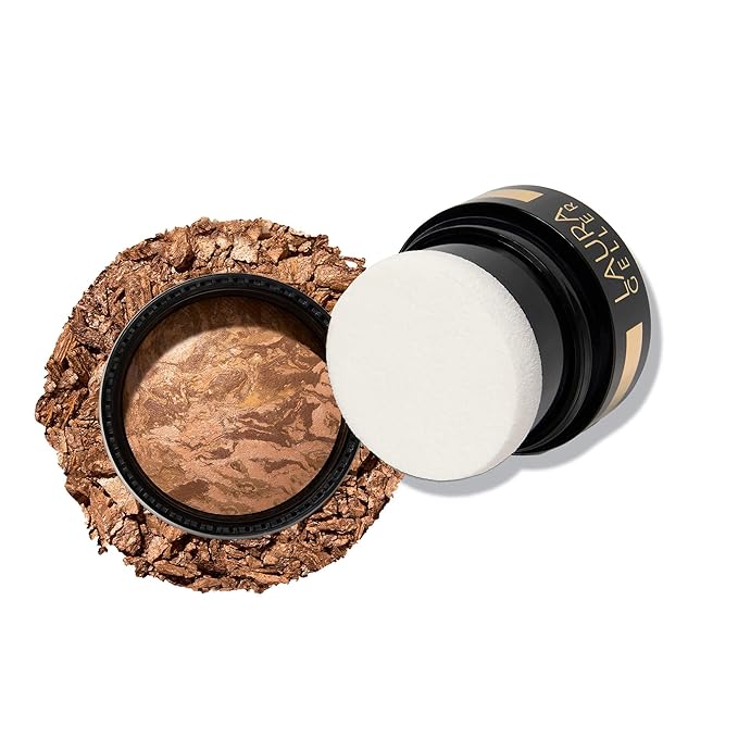 LAURA GELLER NEW YORK Award-Winning Baked Balance-n-Brighten To Go Travel Size Color Correcting Powder Foundation - Tan - Buildable Light to Medium Coverage - Demi-Matte Natural-VivaGrace Women
