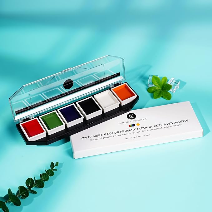 6 Color On Camera Primary Alcohol Activated Makeup Palette - Waterproof Makeup for Professional Makeup Artists-VivaGrace Women