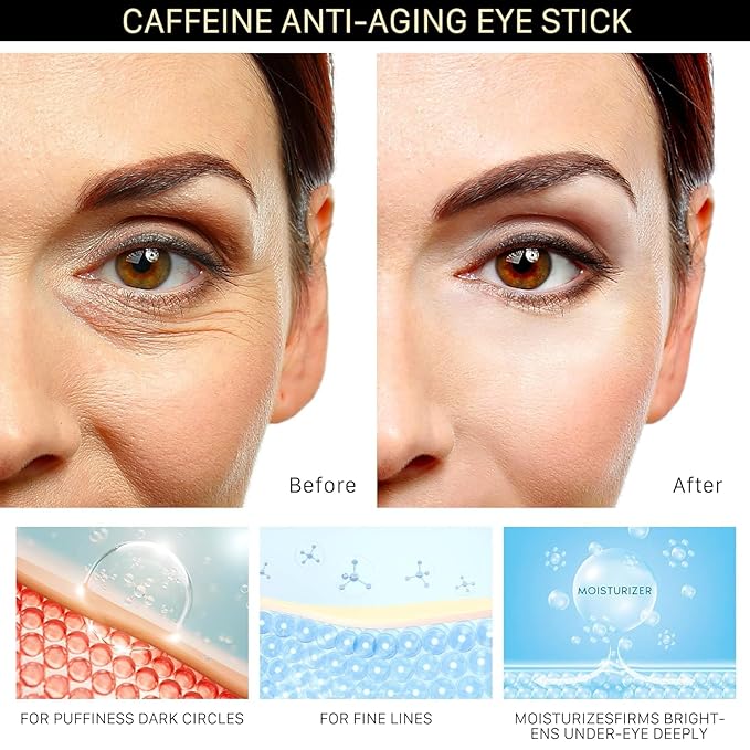 Caffeine Eye Cream for Dark Circles: Caffeine Eye Stick - Smooth Fine Lines and Hydrate Eye Area-VivaGrace Women