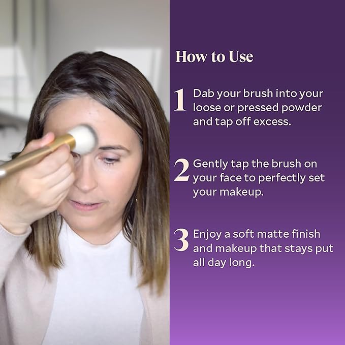 Fièra Finishing Powder Brush - Custom Facial Brush for Loose Powder - Quick & Easy Application - Lightweight & Easy to Clean - Pairs Perfectly with Fièra HD Matte Finishing Powder-VivaGrace Women