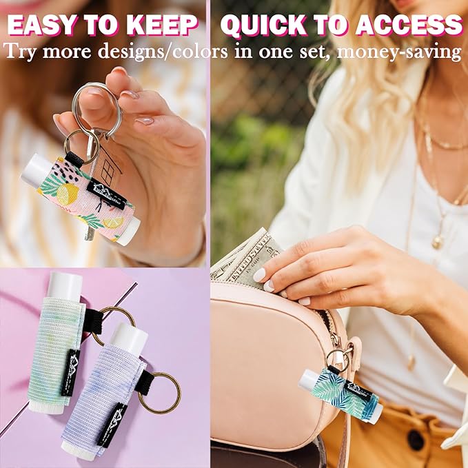 WK IEASON Lip Balm Holder Keychain Bulk Chapstick Holder Key chain-VivaGrace Women