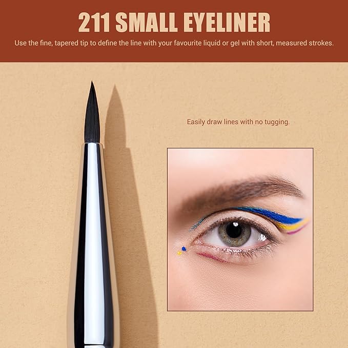 Jessup Eyeliner Brush Set, 3pcs Pro Precision Eyeliner Brushes Fine Point Angled Thin Gel Liquid Flat Winged Eye Liner Brush, Black T346-VivaGrace Women