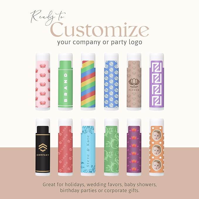 Lip Balm Bulk Unlabeled - Made in USA Bulk Chapstick - Natural Ingredients Vitamin E Shea Butter - Custom Chapstick Bulk For Party & Wedding Favors (50 Count, Cherry)-VivaGrace Women