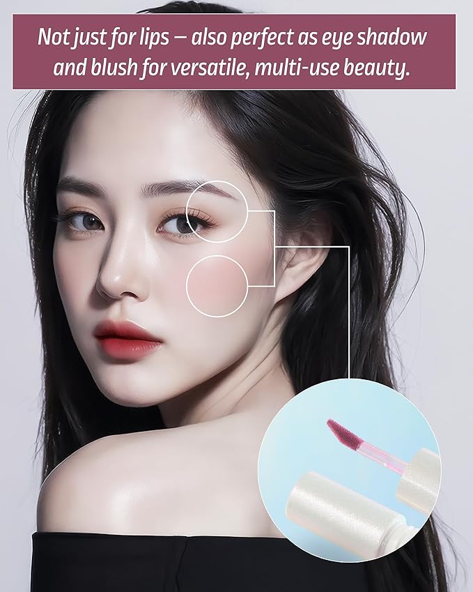 HEVVYMAKEUP Blurring Effect Lip Tint - Airy Velvet Matte Lips - Vegan, Longwear, Vibrant, Buildable Creamy Soft Texture - Korean Lip Makeup, Peach Please, 0.13 fl.oz.-VivaGrace Women
