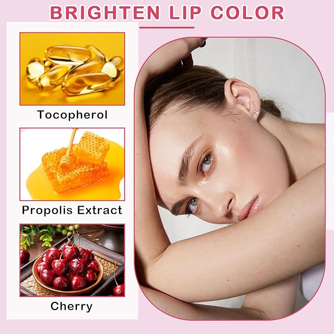 2PCS Bee Lip Balm Honey Pot Cherry Honey Lip Balm Sleeping Lip Mask Silky Hydrating Bee Lip Balm Honey Lip Mask Overnight Lip Care Products(Honey+Cherry)-VivaGrace Women