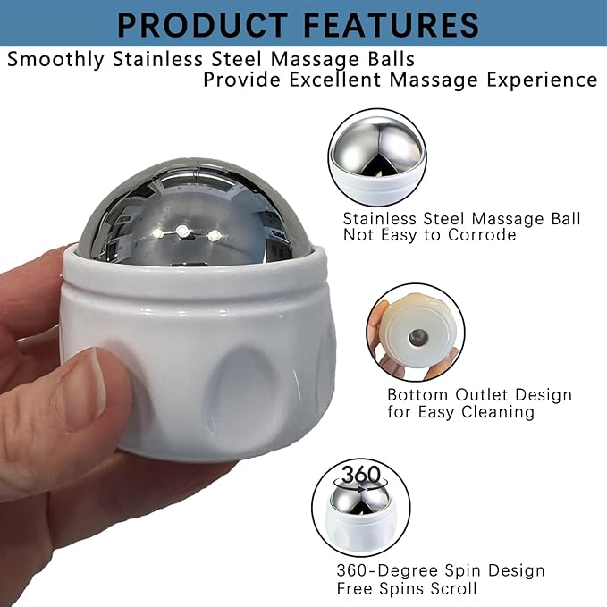 Cold Massage Roller Ball, Trigger Point Therapy, for Muscle & Myofascial Release, Deep Tissue Massage Pain Relief, Great Tool for Back/Neck Pain, Muscles Recovery-VivaGrace Women