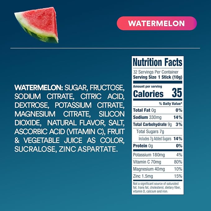 DripDrop Hydration Packets - Watermelon - Single Serve Electrolytes Powder Drink Mix - Non-GMO, Gluten Free, Vegan - 32 Sticks-VivaGrace Women