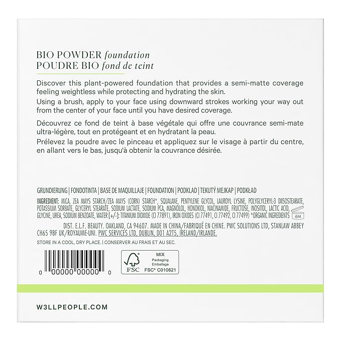 Well People Bio Powder Foundation, Lightweight & Hydrating Foundation For Perfecting & Smoothing Skin, Semi-Matte Finish, Vegan & Cruelty-free, 3W-VivaGrace Women