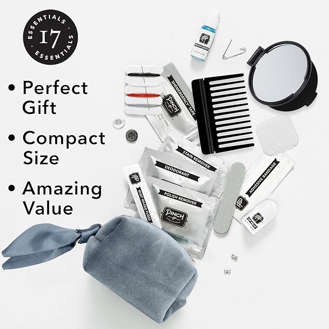 Pinch Provisions Velvet Minimergency Kit, for Her, Includes 17 Must-Have Emergency Essential Items, Compact, Multi-Functional Pouch, Gift for Parties and Birthdays-VivaGrace Women
