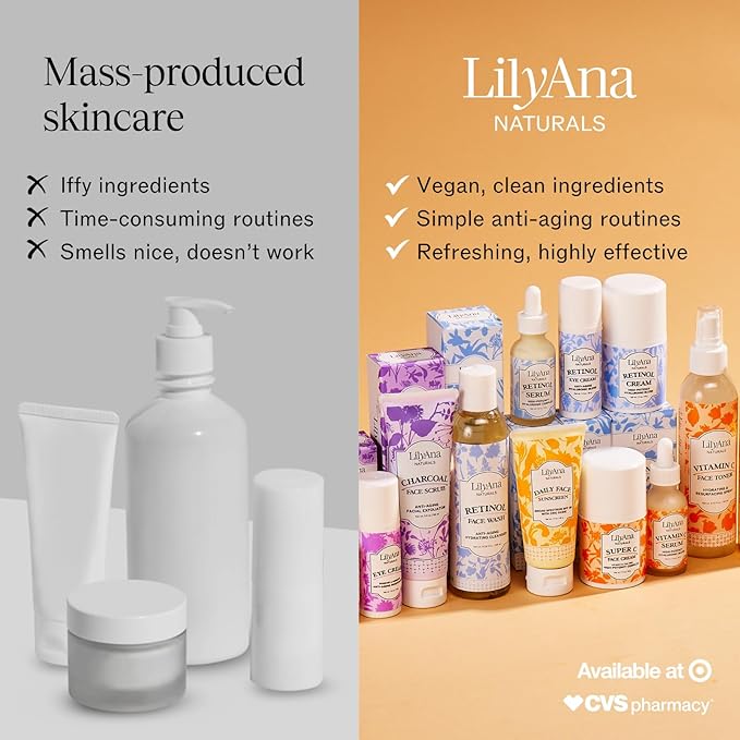 LilyAna Naturals Face and Neck Moisturizer for Women and Men - Moisturizer Face and Neck Cream for Dry Skin and Dark Spot Brightening (Super C, 1.7oz)-VivaGrace Women