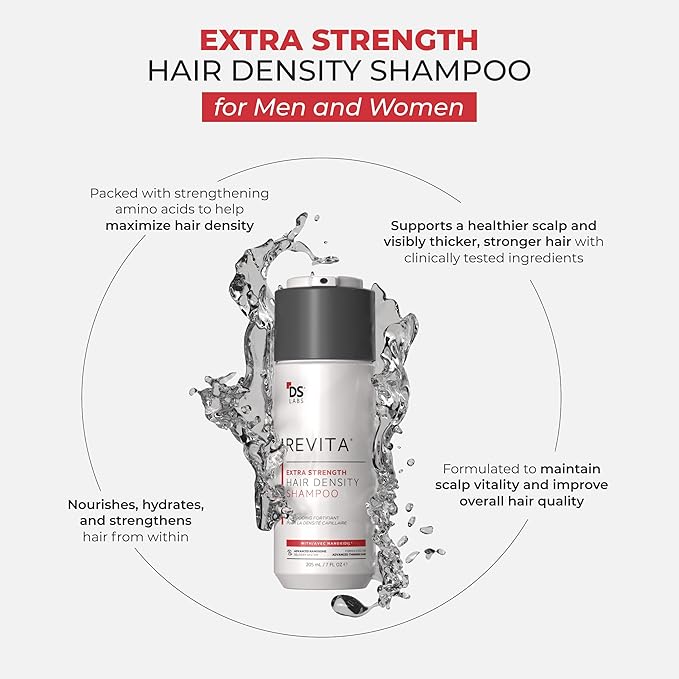 DS Labs Revita Extra Strength Shampoo - High-Performance Hair Density Shampoo, Volumizing & Thickening, Fuller Looking Hair, Saw Palmetto, Sulfate & Silicone Free, For Men & Women, 205mL-VivaGrace Women