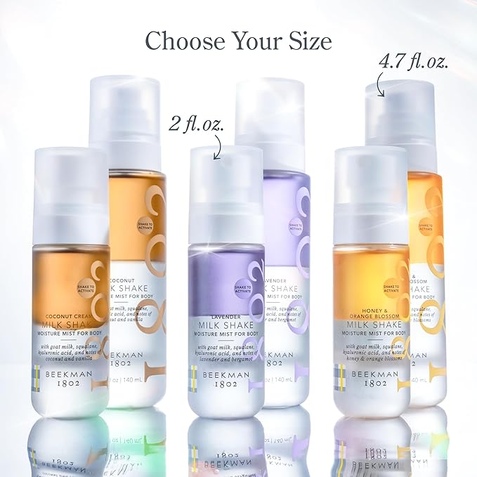 Beekman 1802 Coconut Cream Milk Shake - Body Mist - 2.0 fl. oz - With Hyaluronic Acid & Jojoba Oil - Instantly Moisturizes, Hydrates & Softens - Good for Sensitive Skin - Cruelty Free-VivaGrace Women