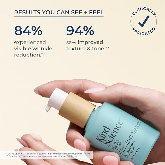 Kind Science by Ellen DeGeneres 2-Piece Skin Care Set with Micro Exfoliant & Firming Face Serum - Hyaluronic Acid Serum & Exfoliating Face Wash-VivaGrace Women