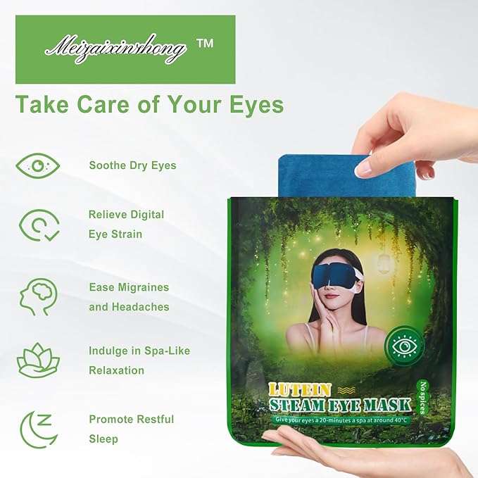 5PCS Steam Eye Mask, Relieve Eye Fatigue, Can be Used for Eye Relaxation, Jet Lag or Insomnia, Disposable Heated Steam Eye Mask, Rich in Nutrients Heated to Promote Absorption (Fragrance-Free)-VivaGrace Women