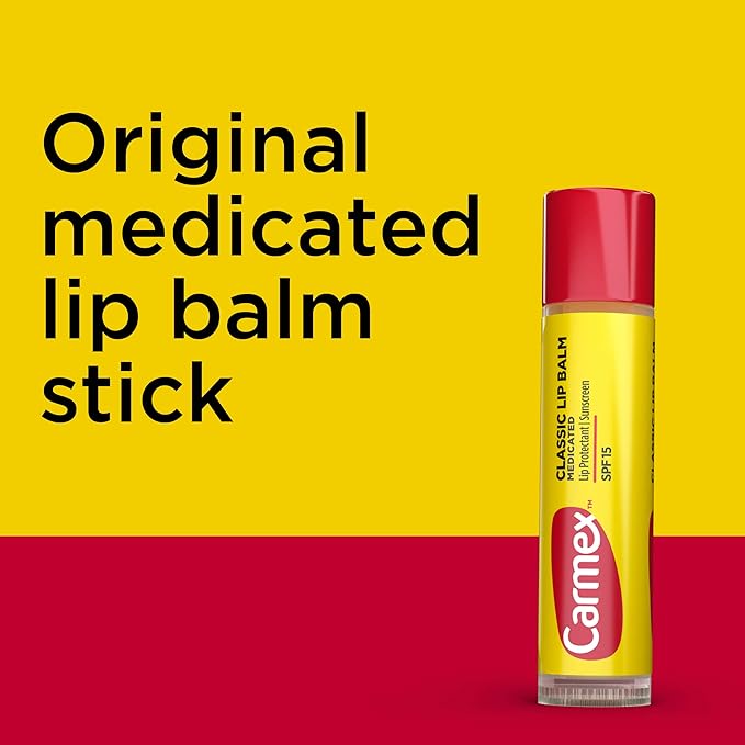 Carmex Classic Medicated Lip Balm Sticks, Lip Moisturizer for Chapped Lips, 9 Count (3 Packs of 3)-VivaGrace Women