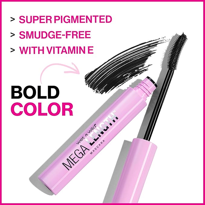 wet n wild Mega Length, Vitamin E Enriched Lengthening, Moisturizing, Softening Formula Precision Comb Brush, Cruelty-Free, Gluten-Free, Sulfate-Free & Vegan - Very Black