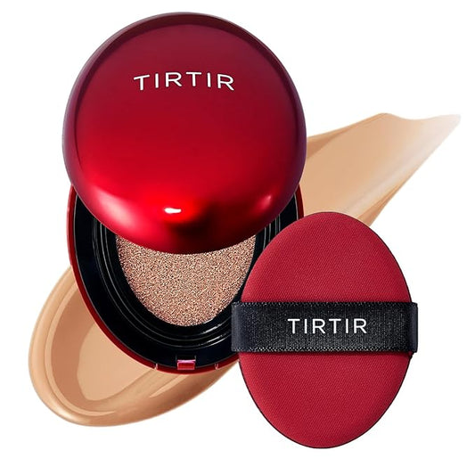 TIRTIR Mask Fit Red Cushion Foundation | Full coverage, Weightless, Skin fit, Satin Glow Finish, Korean Makeup BB Foundation, beauty, Tattoo cover up, Buildable (#29C Taupe Beige, 0.63 Fl Oz)-VivaGrace Women