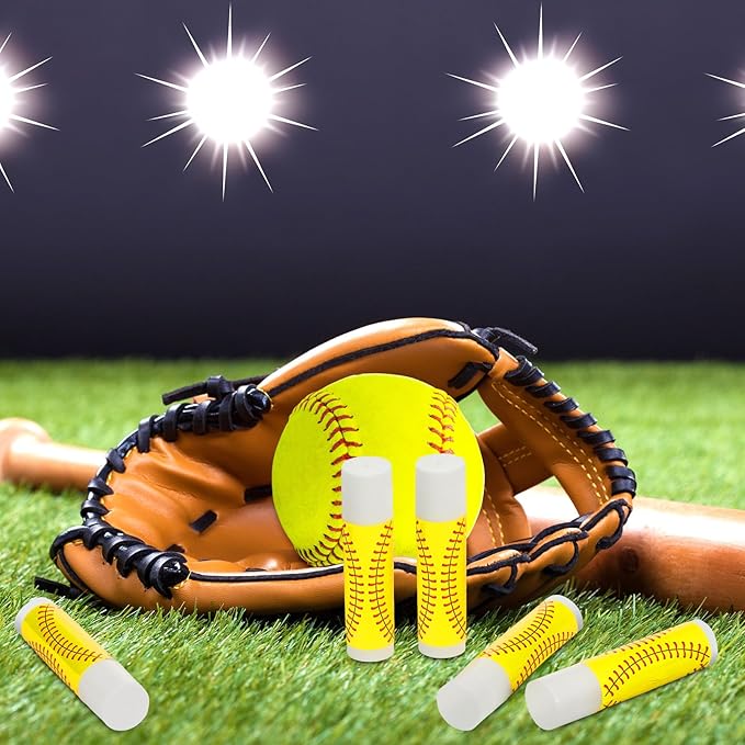 Demissle 24 Pcs Sports Team Gifts Sports Lip Balm Sports Party Favors Sports Theme Lipstick for Team Gifts(Softball)-VivaGrace Women