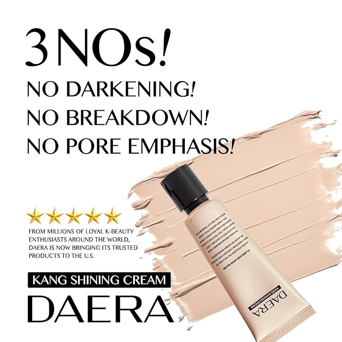 DAERA Kang Shining Korean BB Tinted Moisturizer Cream (1 Color,Neutral), Self Adjusting BB Cream,1.35 fl oz, Glowing Skin Natural Makeup, Buildable Coverage, Lightweight-VivaGrace Women