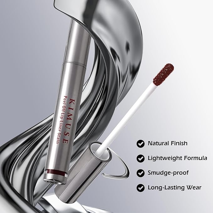 KIMUSE Peel Off Lip Liner Stain, Long Lasting Lip Tint Stain Peel Off, Waterproof, Transfer-Proof, Highly Pigmented Color Peel Off Lip Stain Liner, Matte Finish-VivaGrace Women