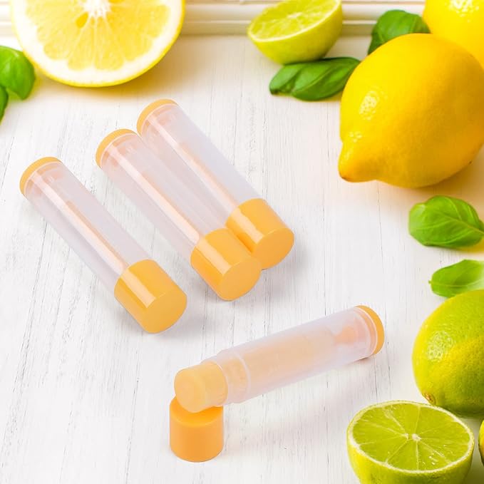 LotFancy Lip Balm Tubes Empty, 60PCS 5.5ml (3/16 Oz), Clear Lip Balm Container Tubes with Yellow Caps, BPA Free & Leak Free, Refillable-VivaGrace Women