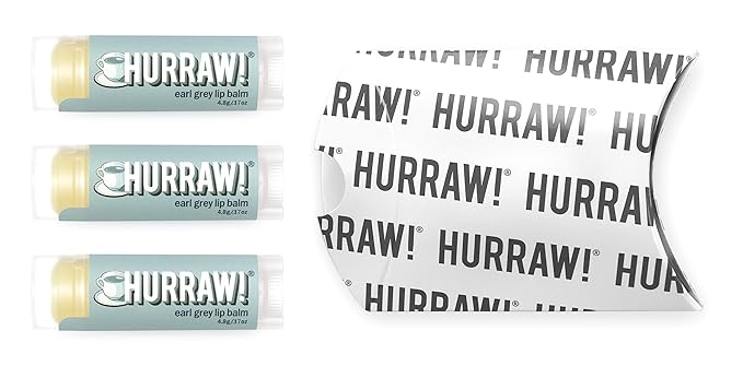 Hurraw! Earl Grey Lip Balm, 3 Pack: Organic, Certified Vegan, Cruelty and Gluten Free. Non-GMO, 100% Natural Ingredients. Bee, Shea, Soy and Palm Free. Made in USA-VivaGrace Women