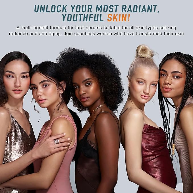 Vitamin C Serum for face with Hyaluronic Acid,Tri-Peptide Anti-Aging Facial Treatment for Mature Skin, Dark Spot Removal, Wrinkle Reduction, Firming, collagen-hydrating,antioxidant formula, 1 fl.oz-VivaGrace Women