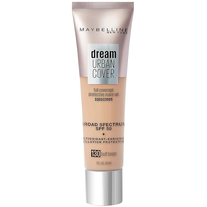 Maybelline Dream Urban Cover Flawless Coverage Foundation Makeup, SPF 50, Buff Beige-VivaGrace Women