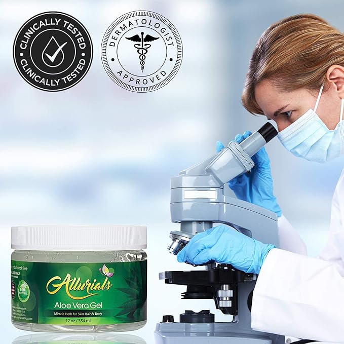 100% Pure & Organic Aloe Vera Gel, Clinically tested & Dermatologist approved, Hydrates & Heals Dry & Damaged Skin & Hair- 12 Oz-VivaGrace Women