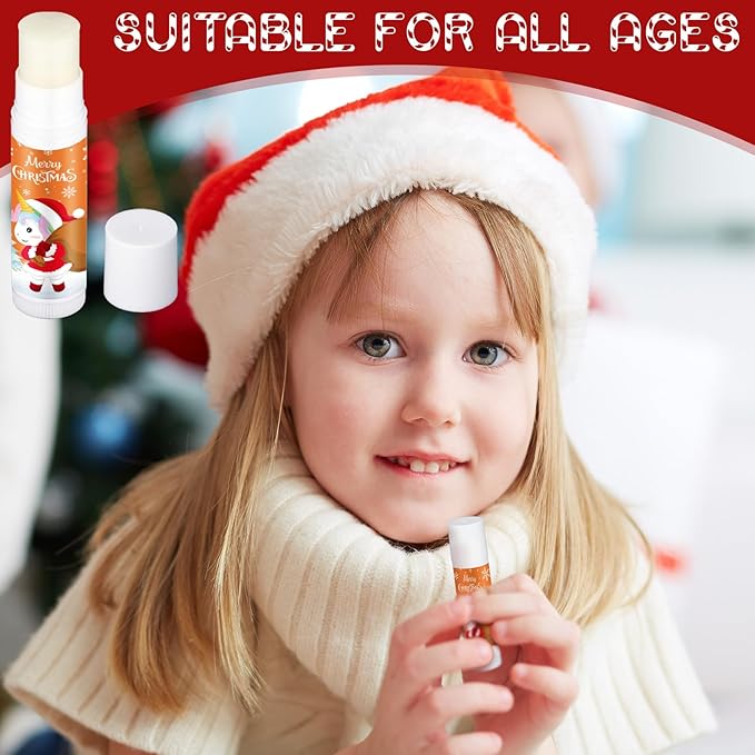 Dunzy 100 Pack Hello Fall Thanksgiving Party Gifts Bulk Lip Balms Favors Employee Appreciation Gifts Thank You Gifts Team Inspirational Gifts for Women Men Coworkers Satff Teachers(Santa)-VivaGrace Women