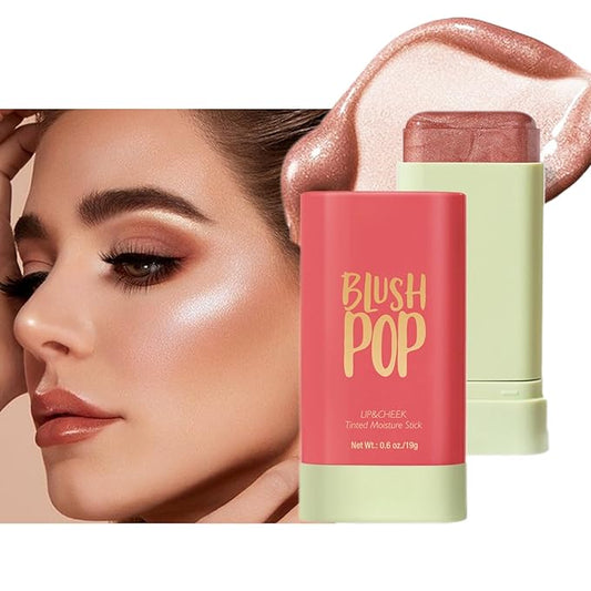 Blush Stick, Cream Blush Stick for Cheeks & Lips, Blendable Long-Lasting Multi-Use Contour Stick & Highlighter Makeup (#5 HIGHLIGHT)-VivaGrace Women