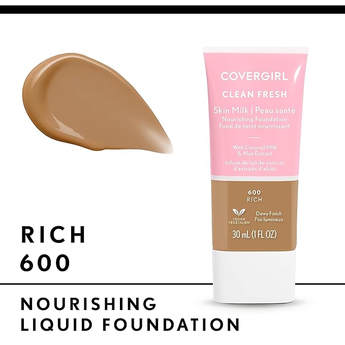 COVERGIRL Clean Fresh Skin Milk Foundation, Rich, 1 Fl Oz (Pack of 1) (packaging may vary)-VivaGrace Women