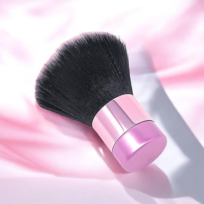 Luxurious and Large Soft Fluffy Powder Brush, Use as a Spray Tan Finishing Tool, Multipurpose Face and Body Barber and Beauty Tool, Large Kabuki Brush by BevyGold (Pink)-VivaGrace Women