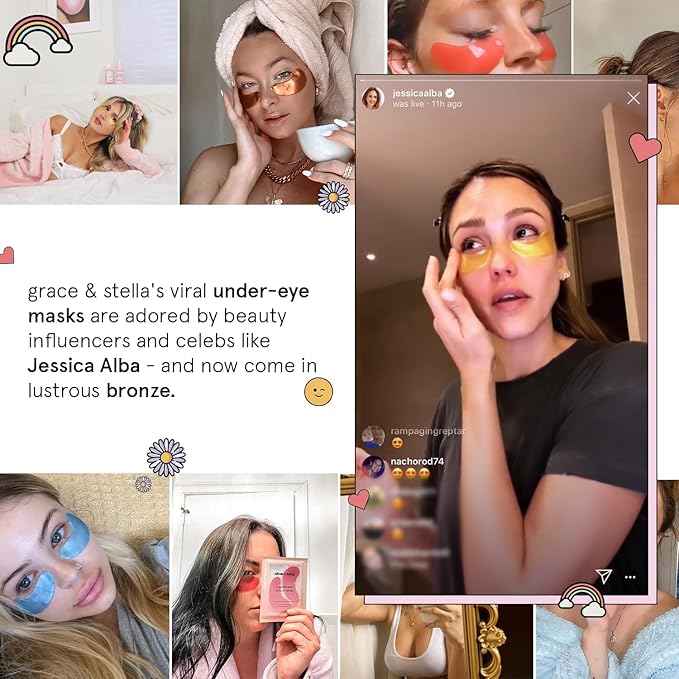 grace & stella Caffeine Under Eye Patches - Awakening Eye Patches for Puffy Eyes and Dark Circles - Under Eye Mask Patches with Niacinamide & Hyaluronic Acid - Vegan, Cruelty-Free (Bronze, 48 Pairs)-VivaGrace Women