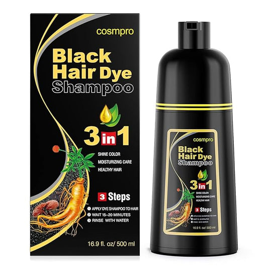 Black Hair Dye Shampoo 3 in 1 for Women/Men for Gray Coverage Instant Hair Color Shampoo Semi Permanent Champu Para Cana-VivaGrace Women
