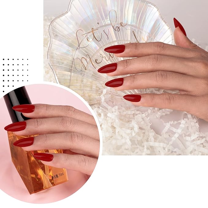 Imtiti Red Gel Nail Polish, 1 Pcs 15ml FireBrick Color Soak Off LED Long-Lasting Nail Gel Polish Nail Art Starter Manicure Salon DIY at Home, 0.5 Fluid Ounces