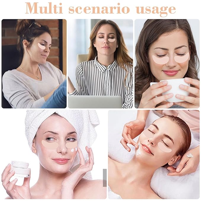 Under Eye Patches - 2 Pairs Reusable Sustainable Silicone Eye Patches, Plump Fine Lines and Wrinkles, Boost Hydration, with Metal Eye Cream Applicator-VivaGrace Women