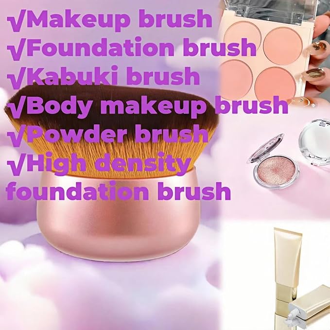 Blend & Blur 75mm Body Kabuki Brush - For Self Tanner, Body Bronzer & Foundation | Face/Back Multitool | Wet/Dry Use (Rose Gold)-VivaGrace Women