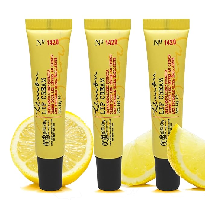 C.O. Bigelow Lemon Lip Cream Trio, Ultra-Emollient Formula with Shea Butter, 0.5 oz / 14g each, pack of 3-VivaGrace Women