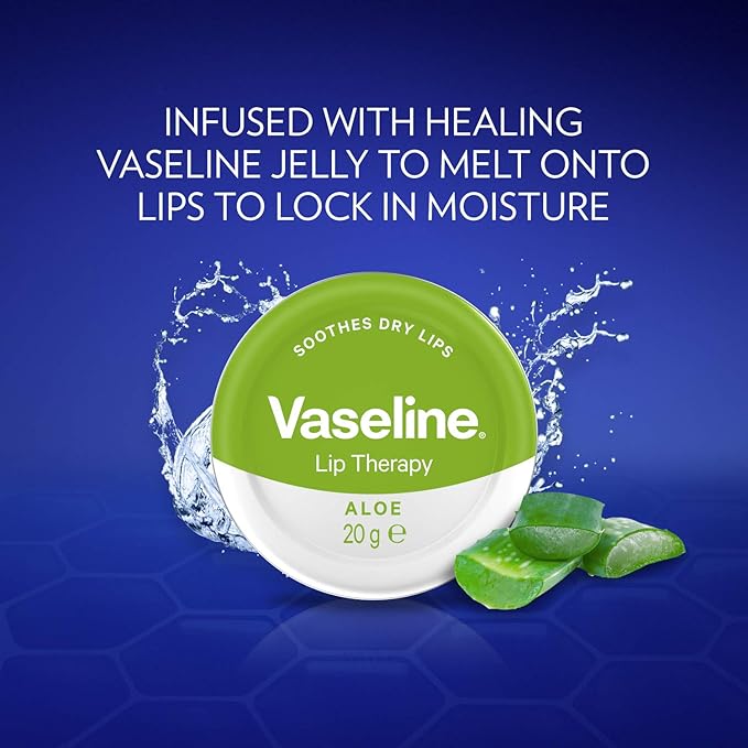 Vaseline Lip Therapy | Vaseline Lip Balm | Lip Moisturizer for Very Dry Lips | Aloe | 20g-VivaGrace Women
