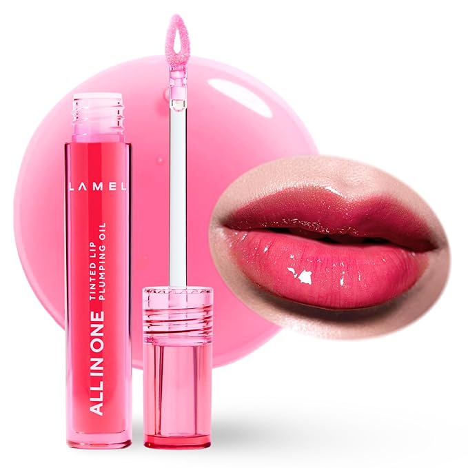 All-in-One Lip Tinted Plumping Oil - Universal Color & Moisture, Soft Balm for Day & Night Use, Lip Mask&Lip Gloss - Long-Lasting & Scented, Watermelon 403-3ml/0.1fl.oz-VivaGrace Women