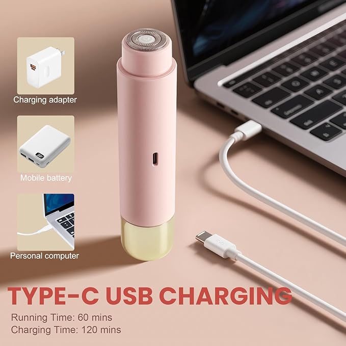 Dermave Bikini Shaver - Electric Bikini Trimmer for Women, Dual Head Shaver, 2-in-1 Womens Electric Razor (Pink)-VivaGrace Women