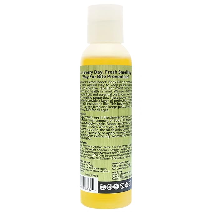 Plantlife Herbal Body Oil with Neem - Natural Aromatherapy - 4 oz-VivaGrace Women