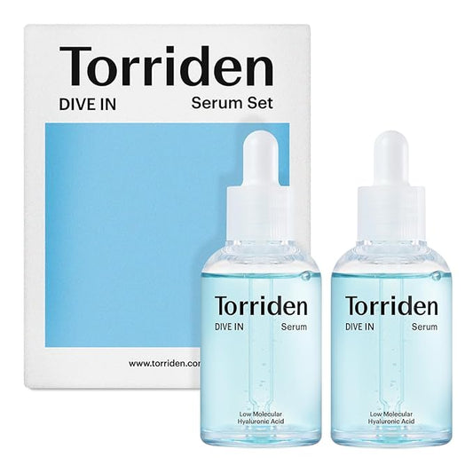 Torriden DIVE IN Hyaluronic Acid Serum 50ml(1.69 fl.oz.) * 2 (Pack of 2) | Deep Hydration to Get Glow Skin | Hyaluronic Acid, Panthenol, Allantoin | Korean Facial Serum-VivaGrace Women